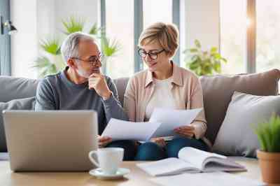 Älteres Ehepaar liest gemeinsam Dokumente - © DruZhi Art - stock.adobe.com